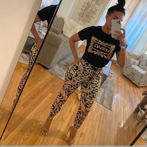 Women Pants Yellow And Black Size M